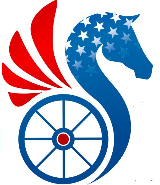 DrivingHorse.com logo — horse with carriage wheel